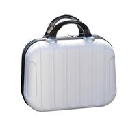 mophrati Portable Makeup Storage Organizer Travel ABS Toiletry Box Mini Outdoor Handbag Boarding Luggage Cosmetic Case Bag, White