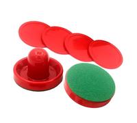 mophrati Premium Air Hockey Pushers With Green Felt Bottom Kids Table Game Game Night Is Good Gift For Family Or Friends. Arcade Indoor Family Games Equipment Sports Party, Red Pushers, 96mm
