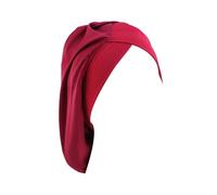 mophrati Printing Printed Silk Nightcaps Lissom Floral Design Elasticity Softness Headwear Head Cover Headwrap Sleeping Caps, Pure wine red