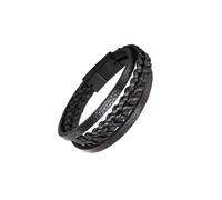 mophrati Punk Braided PU Leather Bracelet Stylish Gothic Ethnic Stackable for Men Bracelets Multilayer, Black Brown, Type 1