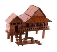 mophrati Puzzles Block Architecture Toy Unique 3D Wooden Puzzle Fun Craft Smooth Pieces DIY Experience Smooth Without Burrs 3D Wooden Model Crafts Doll House Model Ornament