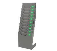 mophrati Retractable Time Card Rack Office Expandable 10 Pocket Slots Attendance Records Management Can Be Placed On Desktop Or Hung On Wall. Record Attendance