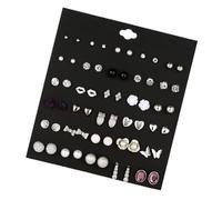 mophrati Rhinestone Earrings Set Womens Stud Dangle Earrings Simple Chic Timeless Pieces For Trendy Wardrobes Round Beads Set For Women And Girls