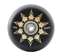 mophrati Roller Shoes Skating Wheels Luggage Wheel Repair Daily Recreation Experience With Durable Reliable Wheel Options ABEC 9 Bearing Indoor Roller Skate Wheels Parts, Black Gold, 76mm