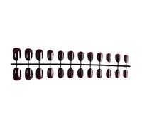 mophrati Round Fake Nail Set Glossy Classic Scratch Resistant Press-on Fingernails Removable for Trimble Trend Manicure Stickers , Type 3