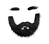 mophrati Self Adhesive Fake Mustache Set Novelty Mustaches Christmas Masquerade And Stage Performance Events Mardi Gras Themed Parties Cosplay Costume, Black, Mustache 15x19.5cm