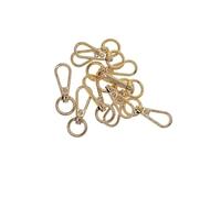 mophrati Set of 10 Swivel Snap Lobster Clasp Clips Keychain Key Rings DIY Versatile and Durable, Golden