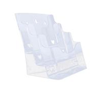 mophrati Slanted Back Acrylic Pamphlet Holder Non Slip Wall Mount Clear Organizer Displaying Documents Flyers Comes With Pre Drilled Holes So Can Easily Hang On Wall. , clear , A5 3 Tier