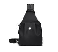 mophrati Solid Color Knapsack Two Layers Chest Shoulder Bag For Teenage Girl Lightweight Multi-Pocket Backpack Nylon, black