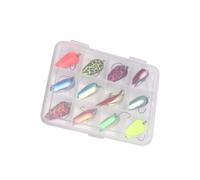 mophrati Spoon Spinners Fishing Lure Spinnerbait Trout Single Hooks Portable Hard Artificial Bait with Box Fish Gear for, B