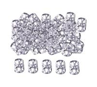 mophrati Stunning Braids With Dreadlocks Beads For Braids Including 100 Pieces Of Decorative Metal Cuffs And Adjustable Rings Hair Braid Rings Clips Decorative Fashion Unisex, Silver, 8x9mm