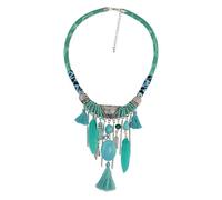 mophrati Stunning Vintage Turquoise Tassels Choker Bohemian Necklace, Green, 45+8cm