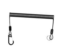 mophrati Sturdy Fishing Safety Rope Fishing Pole Tether Tool Reliable Retractable Coiled Lanyard Steel Wire High Performance Accessory Outdoor Retractable, Black, Stretched 200cm