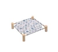 mophrati Sturdy Wooden Poles And Durable Canvas Fabric Make Our Pet Bed One-Of-A-Kind Structurally Stable Cat And Dog Hammock, White Cat Head, large size 65 * 53 * 13