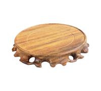 mophrati Stylish Wooden Base Decorative Stand Showcasing Ceramics and Floral Arrangements in Any Space Figurine Sculpture Display Stand Vase Bonsai Base Tanks Wooden Ornament, Wood, 12cm