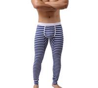 mophrati Thermal Pants Men Long Johns Thin Pajama Trousers Cotton Soft Comfortable Lightweight Men Homewear Home Sleep Autumn, Blue