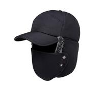 mophrati Thick And Warm Artificial Fur Lining Winter Beanie Hat For Men And Women One Size Is Suitable For Most Adult Females, black