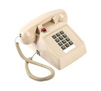 mophrati Traditional Desk Telephone Vintage With Large Button Flashing Red Indicator School And Office For Elder Desk Telephone Large Button With Red Indicator, Beige, 13x22.2x11.5cm