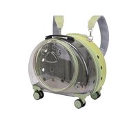 mophrati Trendy Kitten Bag Backpack Handbag with Wheels Fashionable and Practical Brown, Translucent Green, 40 x 43 x 26cm