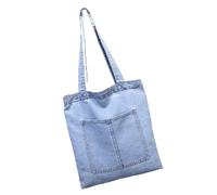 mophrati Trendy Shopping Bag with Strong Handle No Loose Threads Or Shedding Easy Access Zipper Shopping Bag Shoulder Bags Wild, Style 1 Light Blue