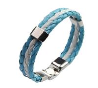 mophrati Triple Handmade Braided PU Leather Wristband Flag Bracelet And Banner Cuff Bangle Must Have Accessory For Events Done Right Patriotic Country Flag Cuff Bangle, Silverina, 20.5cm