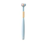 mophrati Triple Toothbrush Triple Clean for Efficient Teeth Cleaning Plastic Three Head Toothbrush for Teeth Cleaning, A22 Sky Blue Child
