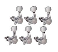 mophrati Tuning Pegs Acoustic Guitar Knobs Robust Construction Steel String Electric Guitars Tuning Performance Classical Guitar Peg Bass Machine Heads, 6L Silver, 23x17.5x25mm
