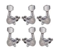mophrati Tuning Pegs Electric Guitar String Pegs Excellent Choice Complete With Heavy Duty Internal Gear Acoustic Guitar Tuning Classical Peg Bass Machine Heads , 3R 3L Silver , 23x17.5x25mm