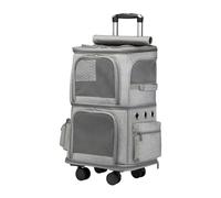 mophrati Two Cats Dual Rolling Carrier Adjustable Push Button Handle Stress Free Travel With Pet Owners Moves Very Quietly And Smoothly Pet Trolley Bag Case Puppy Small Dogs Carrier