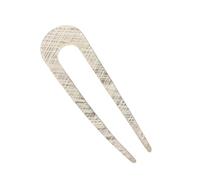 mophrati U Shape Headbands Multicolor Geometric Styling Women Fork Light-weight Ponytail Daily Wedding Hair Stick Female, White Grid