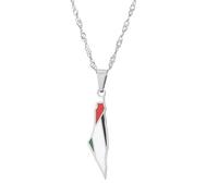 mophrati Unique Palestine Map Pendant Necklace Made Of Stainless Steel Gift Option Compact And Portable Stainless Steel Necklace, Silver