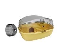 mophrati Ventilation Exercise Playing House Transparent Encourages Interactive Moments With Spacious Environment Small Animal Fun Breathable Small Animal Habitat Hamster Cage, Yellow, 35.5x27.5x20cm