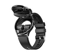 mophrati Watches For Men HD Bluetooth Calls 2-in-1 Headset Support Waterproof Built-in 240 Mah Battery Smart Watches For Men, Black vinyl