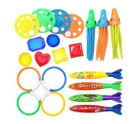 mophrati Waterproof Diving Rings Fun Pool Toys Exciting Underwater Challenges For Kids Summer Swim Parties Beach Swim Toys Underwater Swimming Pool Toy Diving Rings Sticks , 21 pcs