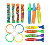 mophrati Waterproof Diving Rings Fun Pool Toys Exciting Underwater Challenges For Kids Summer Swim Parties Beach Swim Toys Underwater Swimming Pool Toy Diving Rings Sticks , 15 pcs