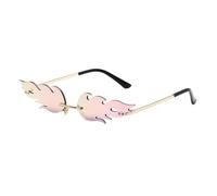mophrati Waterproof Frameless Sunglasses For Stylish Sun Seekers Flame Fire Fashionable Breathable Durable Windproof, Light Pink, Light Pink