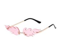 mophrati Waterproof Frameless Sunglasses For Stylish Sun Seekers Flame Fire Windproof Durable Breathable Fashionable, Pink, Pink