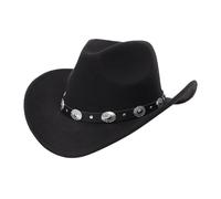 mophrati Western Cowboy Hat Party Costume Hat Music Festivals And Outdoor Gatherings With Durability To Shape Measures 38.5 * 30 * 12cm And Fits Head Circumferences Of 56-58cm, Black