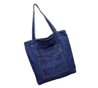 mophrati Wild Shoulder Bags for Shopping Or Casual Outings Exquisite Craft and No Loose Threads Zipper Shopping Bag Handbag Files, Style 2 Dark Blue