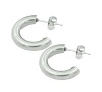 mophrati Women Earrings Decorations Exquisite Stainless Steel Round Ladies Ear Hoops Ears Studs Fashion Decor Accessory, Golden