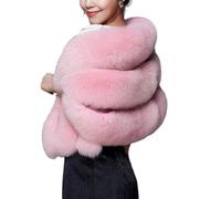 mophrati Women Faux Fur Shawl Premium Collar for Cheongsam Wedding Dress Stylish and Warm Women Winter Faux Fur Scarf, Pink