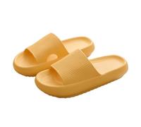 mophrati Women Thick Platform Cloud Slippers Household Summer Lightweight Flip Flops Ladies Bathroom Slipper Anti-slip Shoes, Yellow 36-37