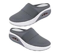 mophrati Women Wedge Slippers Casual Air Cushion Mesh Retro Shoes Sandals Platform Lightweight for Lady Home Walking Sneakers, Gray, 38 Yards