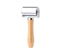 mophrati Wood Flat Pressure Roller Leather Wheel Bearing Leathercraft Creaser Stamping Glue Laminating Roll Platen Tools, Log color/60mm