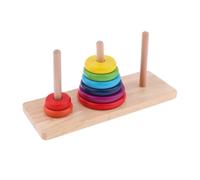 mophrati Wooden Stacking Toy Educational Game Color Rings Teaching Kids Relative Size Learning And Hand Eye Coordination Toddlers Children Matching Sorting Blocks
