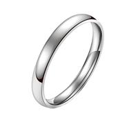 Moplusea 3mm Stainless Steel Classical Plain Stacking Band Statement Wedding Promise Ring For Women, Stainless Steel, No Gemstone