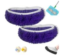 Mopmate Reusable Mop Pads, Artisticto Reusable Mop Pads, Microfiber Dry Sweeping Cloths, Washable Wet Pad Refills Mopping Cloth Refills for Multi Floor Surface Wet & Dry Cleaning (2pcs Purple)