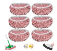 Mopmate Reusable Mop Pads, Artisticto Reusable Mop Pads, Microfiber Dry Sweeping Cloths, Washable Wet Pad Refills Mopping Cloth Refills for Multi Floor Surface Wet & Dry Cleaning (6pcs Pink)