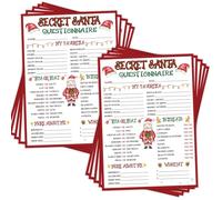 Mopwe Christmas Questionnaire Sheet, Secret Santa Gifts, Party Favors Supplies, Group Christmas Party Game, Gift Exchange Game, Questionnaire Card for Home, Office, Xmas Festival Activity, 25 Cards,3