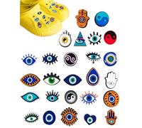 MOPZIJA 26PCS Accessories Crocs, Charms, Jibbitz, DIY Evil Eye Shoe Buckle, Shoe Charms for Girls, Women, Adults, Birthday Party Gift